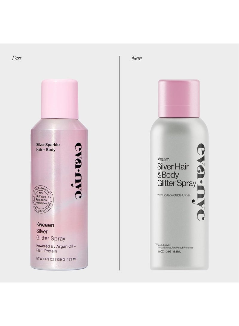 Eva NYC Kweeen Silver Hair and Body Glitter Spray, 4.9 oz - Image 2