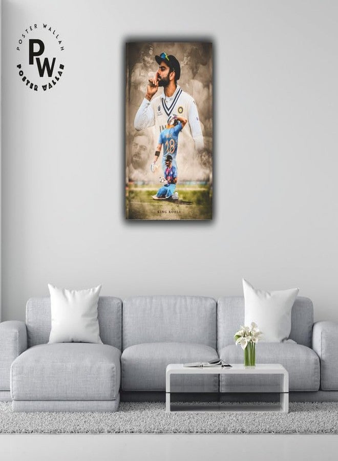 POSTER WALLAH Paper Virat Kohli Decoration Art Framed Poster for Home Office and Student Room Wall | Aesthetic Poster | Wall Decor (18X12 inch) - Image 2
