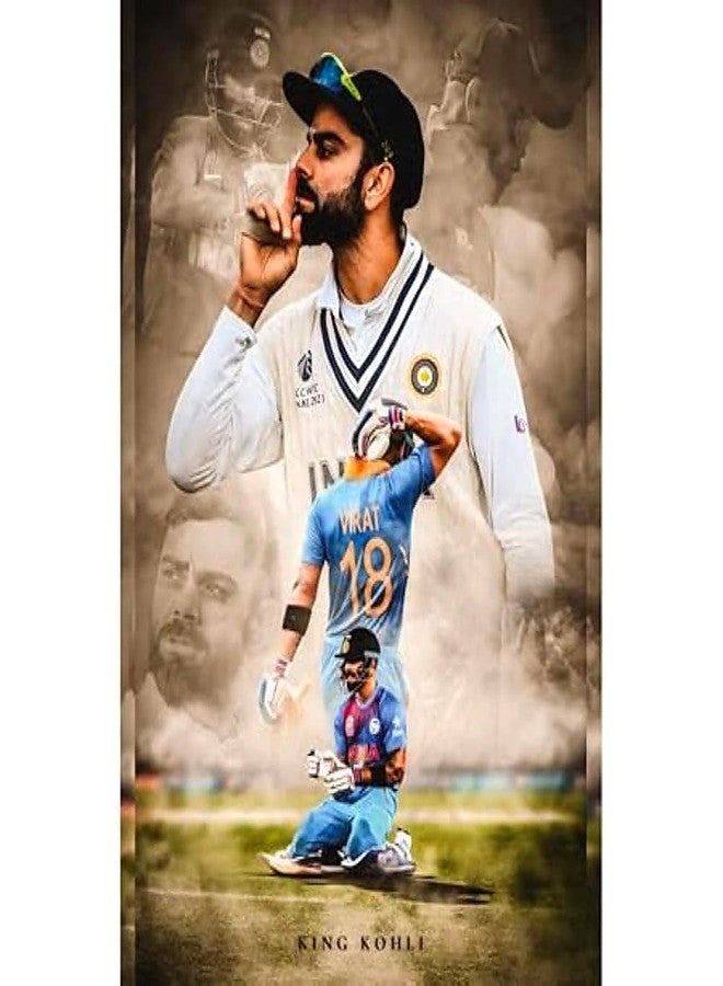 POSTER WALLAH Paper Virat Kohli Decoration Art Framed Poster for Home Office and Student Room Wall | Aesthetic Poster | Wall Decor (18X12 inch) - Image 1