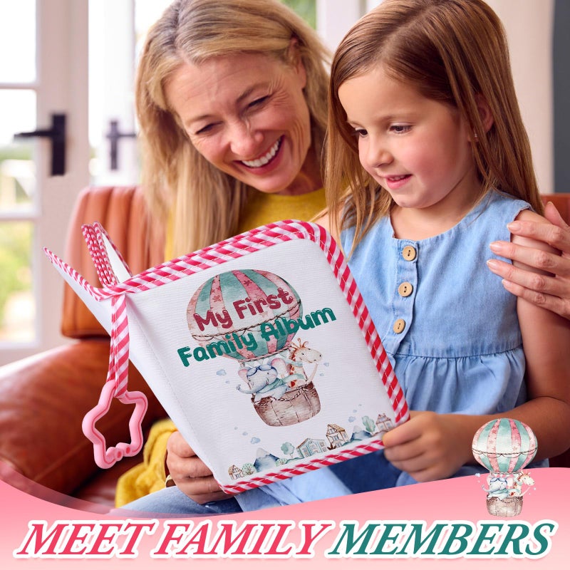 Fullhawl My First Family Album for Baby Holds 17 4x6 Pictures Baby Photo Album Soft Cloth Book for Kids Toddlers Family Memory Gift - Image 3