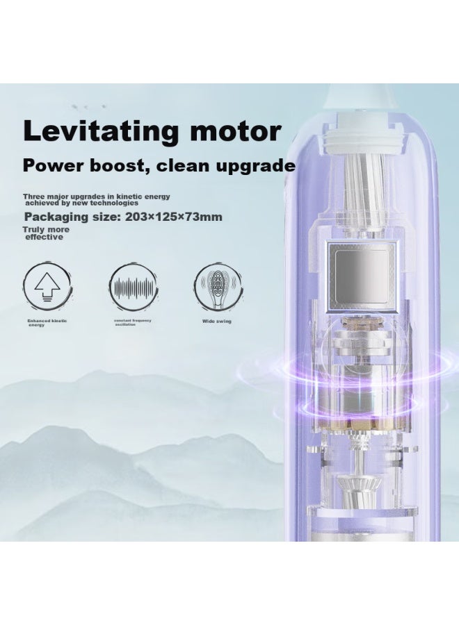 Midea Electric Toothbrush Portable Adult Upgraded Vibration 180-day Long Battery Life Efficient Teeth Cleaning Ym3 Ice Jade Purple Couple Birthday Gift Box For Women And Men - Image 2