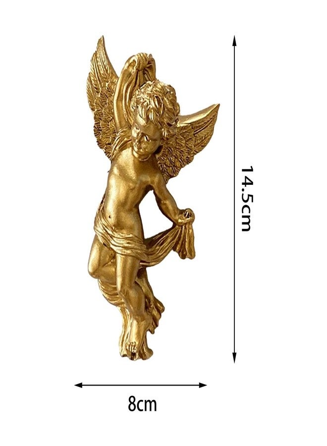 JISADER Set of 2 Resin Angel Cherub Wall Sculptures Angelic Figure Lovely 5.7inch Tall Wall Decoration for Living Room Lightweight - Image 4
