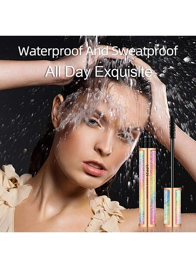 Leezi 4D Silk Fiber Eyelash Mascara Waterproof Thick Long Lasting Smudgeproof Natural 4D Fiber Mascara Curling Lashes Lengthening Mascara All Day Exquisitely Extra Long 4D Mascara Black (Pack Of 2) - Image 3