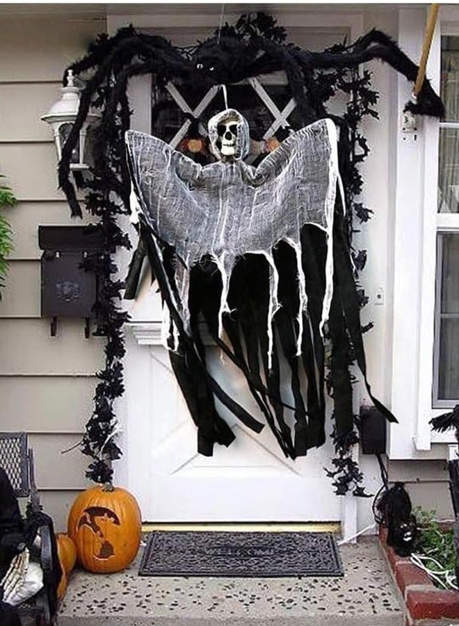JCB CHIC Halloween Hanging Ghost Decorations Outdoor Creepy Halloween Skeleton Ghosts Decoration for Halloween Party Yard Patio Porch Haunted House Decor - Image 1