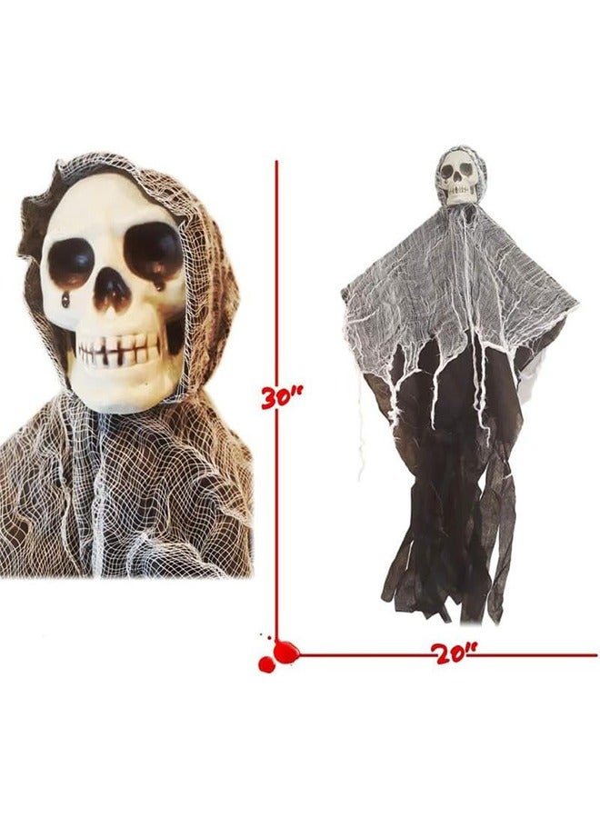 JCB CHIC Halloween Hanging Ghost Decorations Outdoor Creepy Halloween Skeleton Ghosts Decoration for Halloween Party Yard Patio Porch Haunted House Decor - Image 2