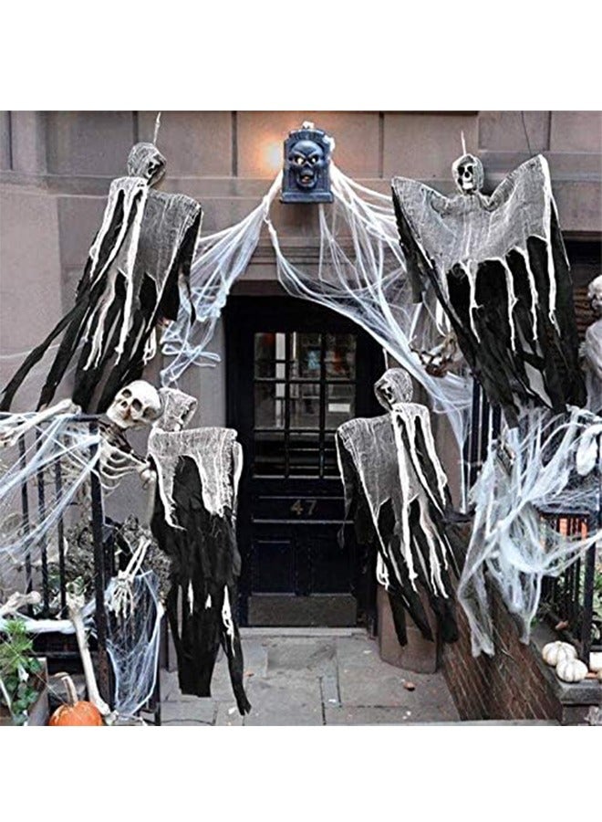 JCB CHIC Halloween Hanging Ghost Decorations Outdoor Creepy Halloween Skeleton Ghosts Decoration for Halloween Party Yard Patio Porch Haunted House Decor - Image 3