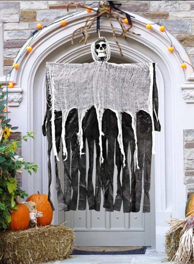 JCB CHIC Halloween Hanging Ghost Decorations Outdoor Creepy Halloween Skeleton Ghosts Decoration for Halloween Party Yard Patio Porch Haunted House Decor - Image 4