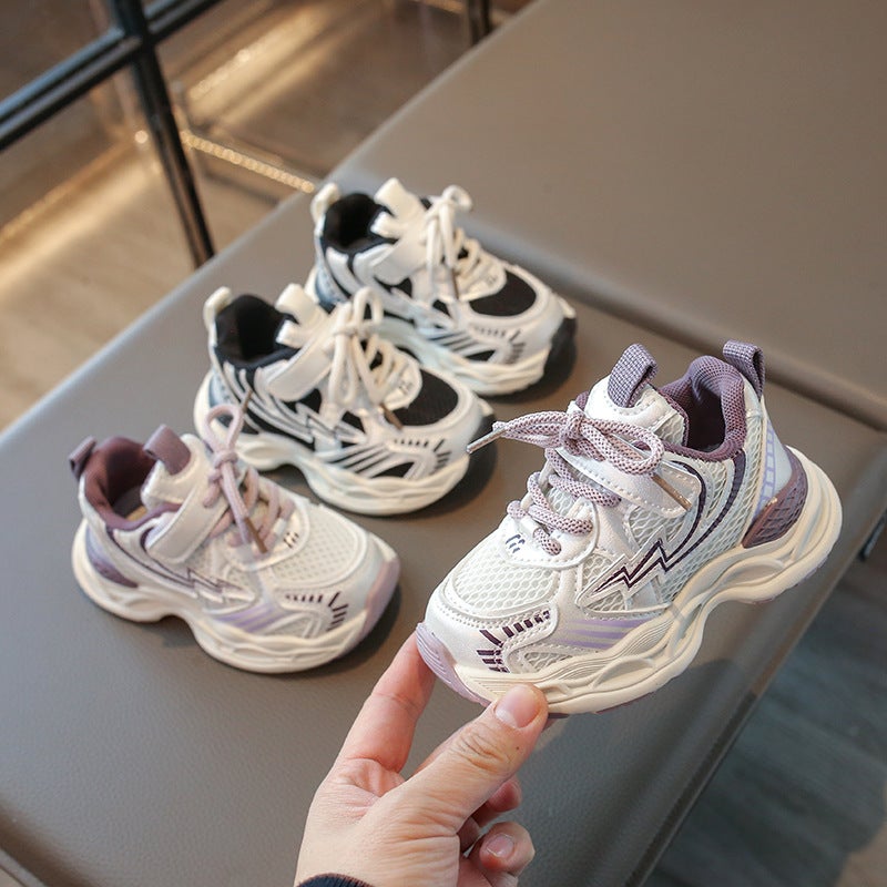 2025 Children'S Sneaker Brand Fashionable Children'S Shoes Boys And Girls Double Net Breathable Running Non-Slip Kindergarten Shoes - Image 3