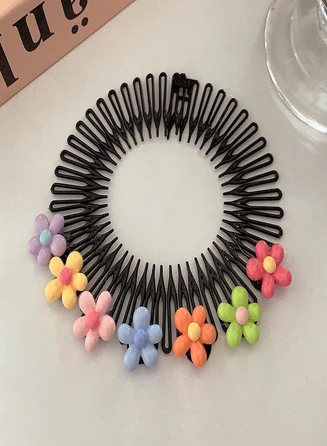 DORMITORRY Cute Cartoon Children's Hair Accessories hair comb, Flexible Circle Comb, Non Slip Tooth Hairband, Hair Band, Zig Zag Flexible Plastic Circle Cartton Comb, Zigzag comb, 2pcs - Multi Design. - Image 2