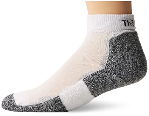 Thorlos LRXM Thin Cushion Running Crew Socks, White/Navy, Medium - Image 5
