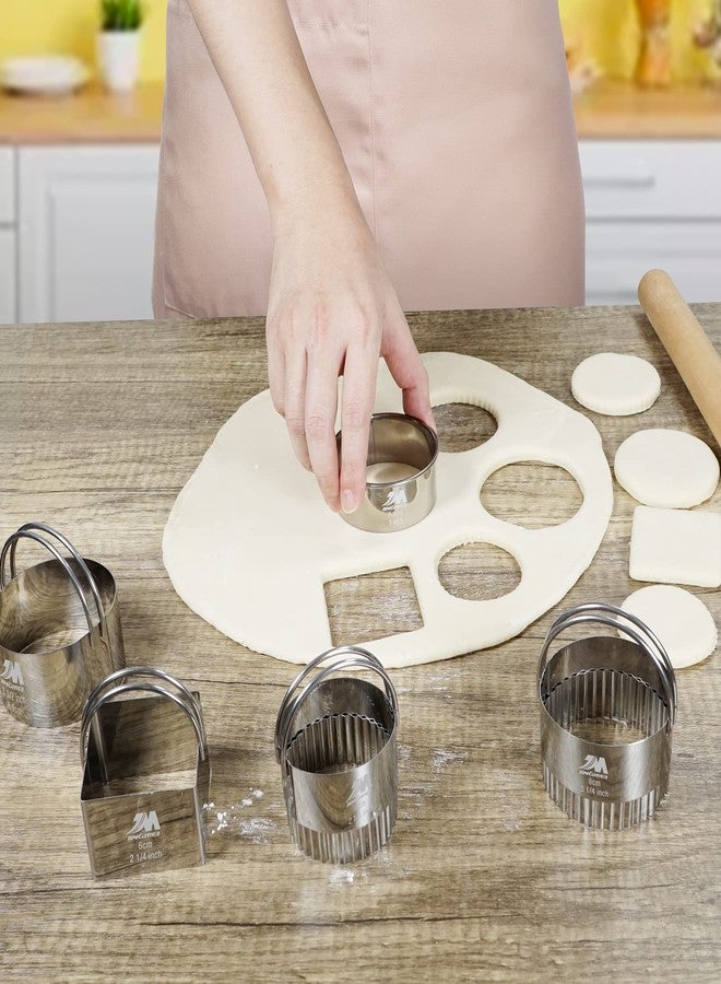 M JINGMEI M JNGMEI 4 Pieces Stainless Steel Cookie Cutter Set Biscuit Cutter 2.25inch, 2.75inch, 3.25inch,3.5inch Biscuit Plain Edge Round Cutters Sizes Shape Molds Multiple Sizes - Image 4