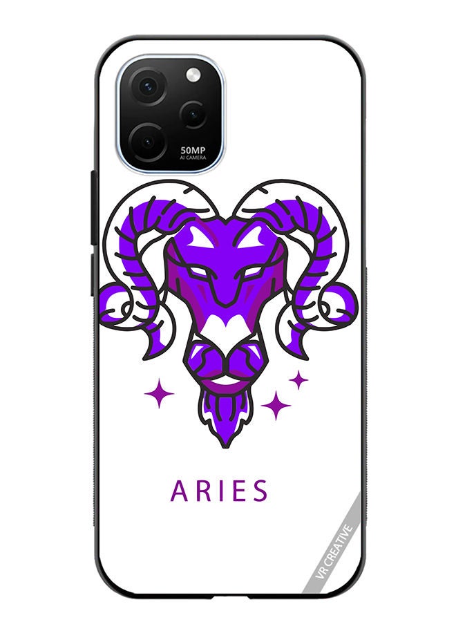 VR CREATIVE Protective Case Cover For Huawei Enjoy 50z Purple Watercolor Zodiac Sign Design Multicolour - Image 1