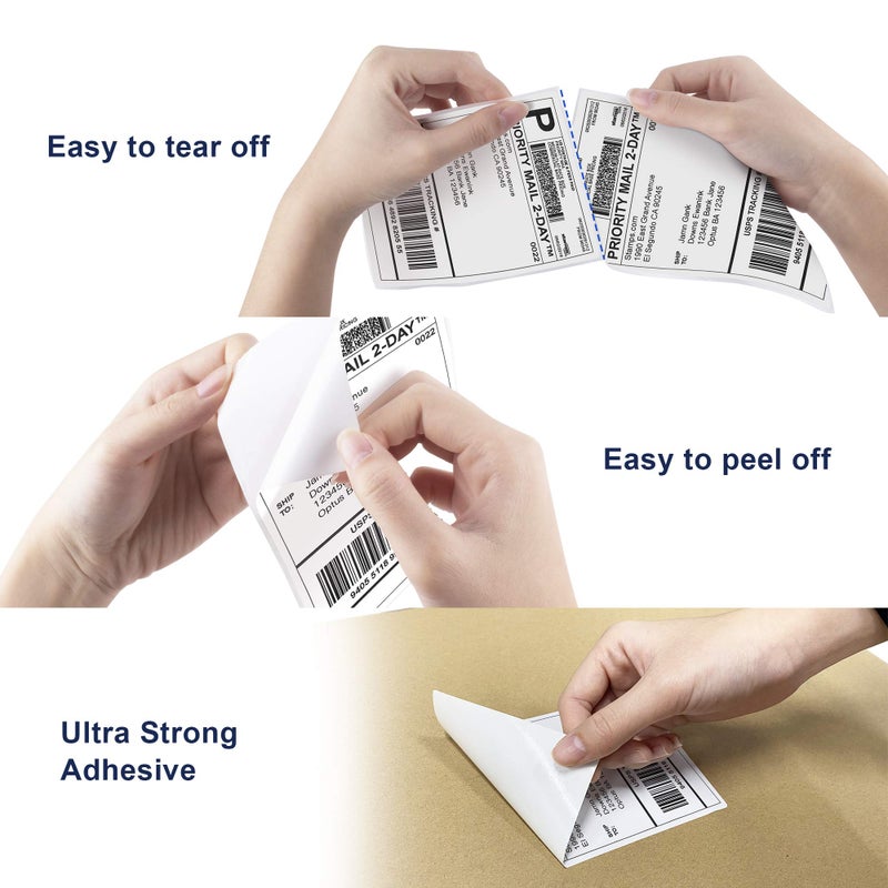 POLONO Genuine 4" x 6" Direct Thermal Shipping Label, Thermal Label (Pack of 1000), Perforated Fanfold Labels Compatible with POLONO PL80E, PL70E, PL60 Label Printer, BPA & BPS Free, Commercial Grade - Image 4