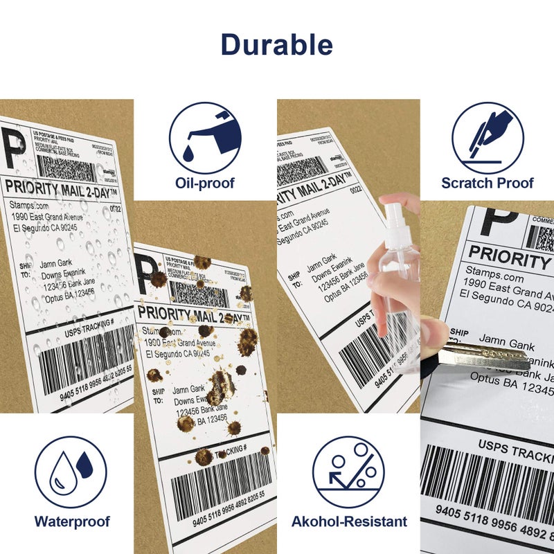 POLONO Genuine 4" x 6" Direct Thermal Shipping Label, Thermal Label (Pack of 1000), Perforated Fanfold Labels Compatible with POLONO PL80E, PL70E, PL60 Label Printer, BPA & BPS Free, Commercial Grade - Image 5