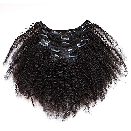 ZigZag Hair Afro Kinky Curly Clip In Human Hair Extensions Brazilian Virgin African American 4B 4C Natural Clip Ins For Black Women 10inch 4B 4C - Image 3