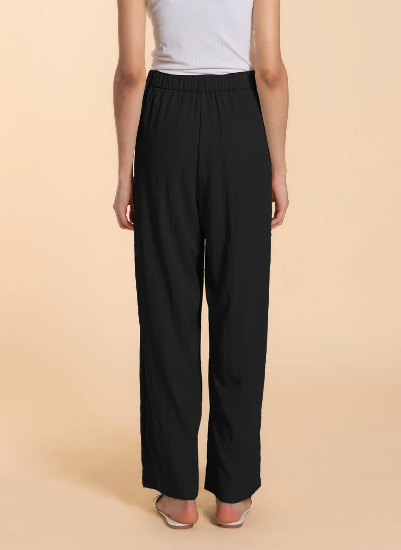 SHAPES LINEN BLEND WIDE-LEG TROUSERS