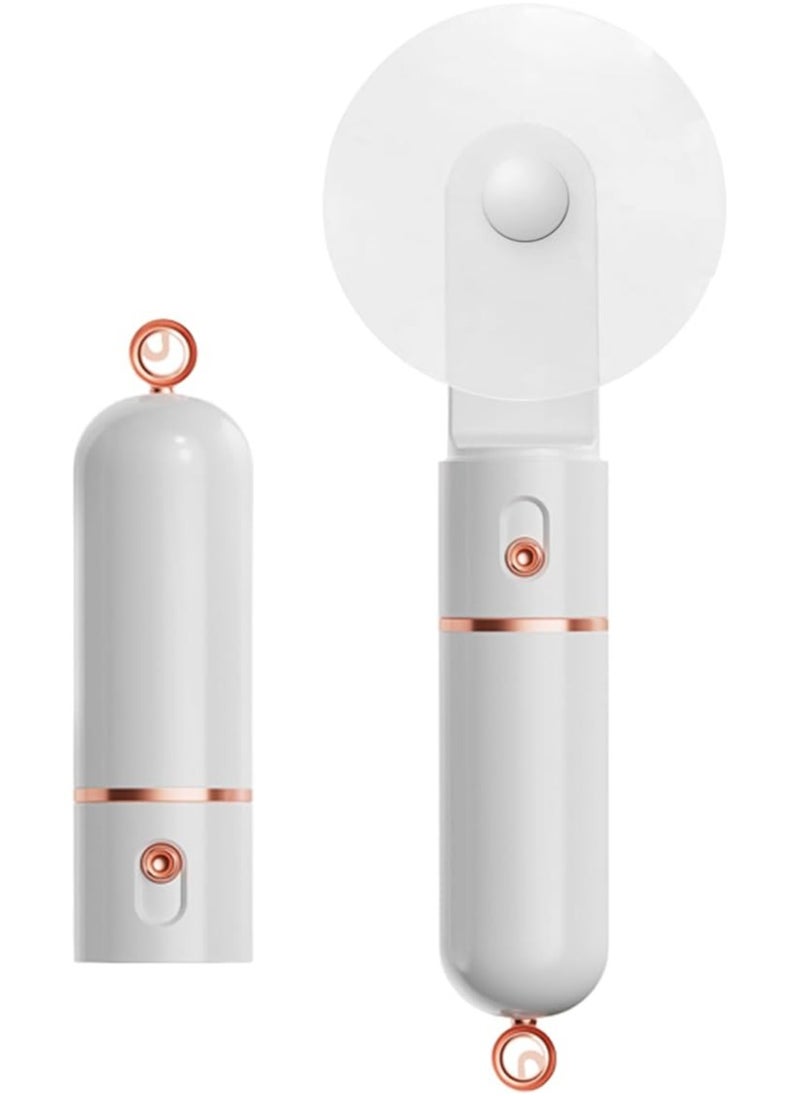 OUYoo OUYoo Portable Mini Fan,Foldable Handheld Fan USB Rechargeable Fan,3 Speed Personal Small Pocket Fan,Battery Operated Fan with Power Bank,Travel Hand Fan for Girl Women Outdoor.(White)  - Image 1