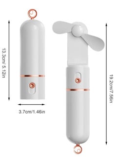 OUYoo OUYoo Portable Mini Fan,Foldable Handheld Fan USB Rechargeable Fan,3 Speed Personal Small Pocket Fan,Battery Operated Fan with Power Bank,Travel Hand Fan for Girl Women Outdoor.(White)  - Image 5