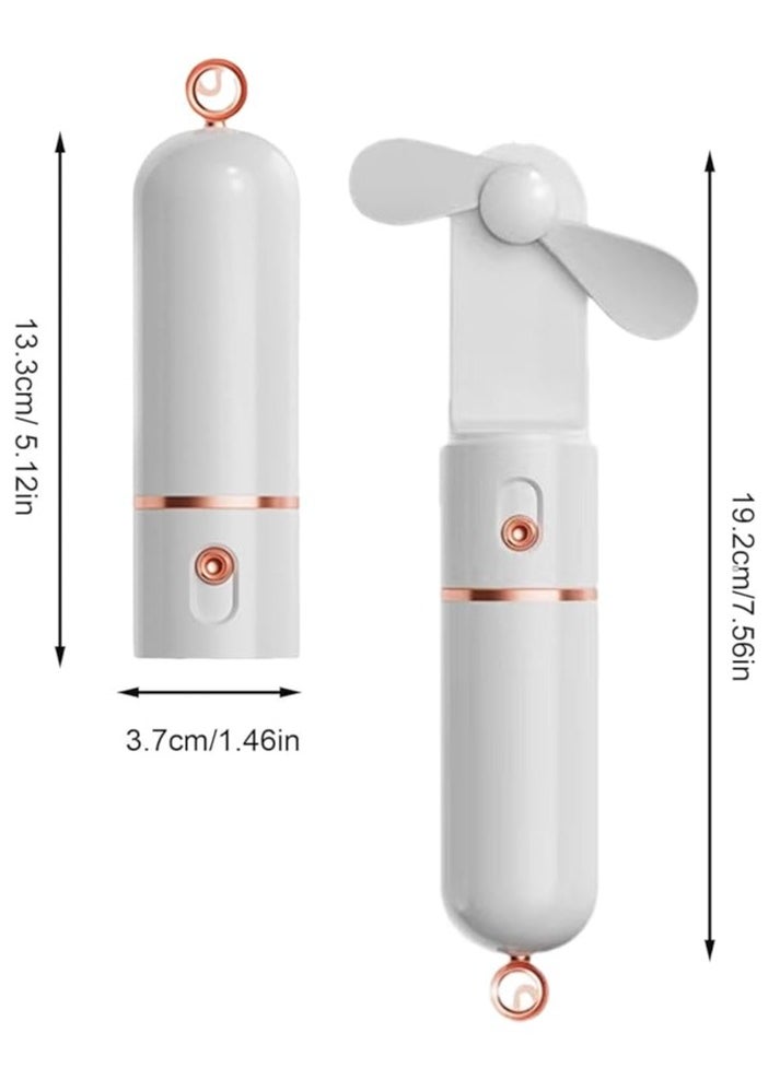OUYoo OUYoo Portable Mini Fan,Foldable Handheld Fan USB Rechargeable Fan,3 Speed Personal Small Pocket Fan,Battery Operated Fan with Power Bank,Travel Hand Fan for Girl Women Outdoor.(White)  - Image 5