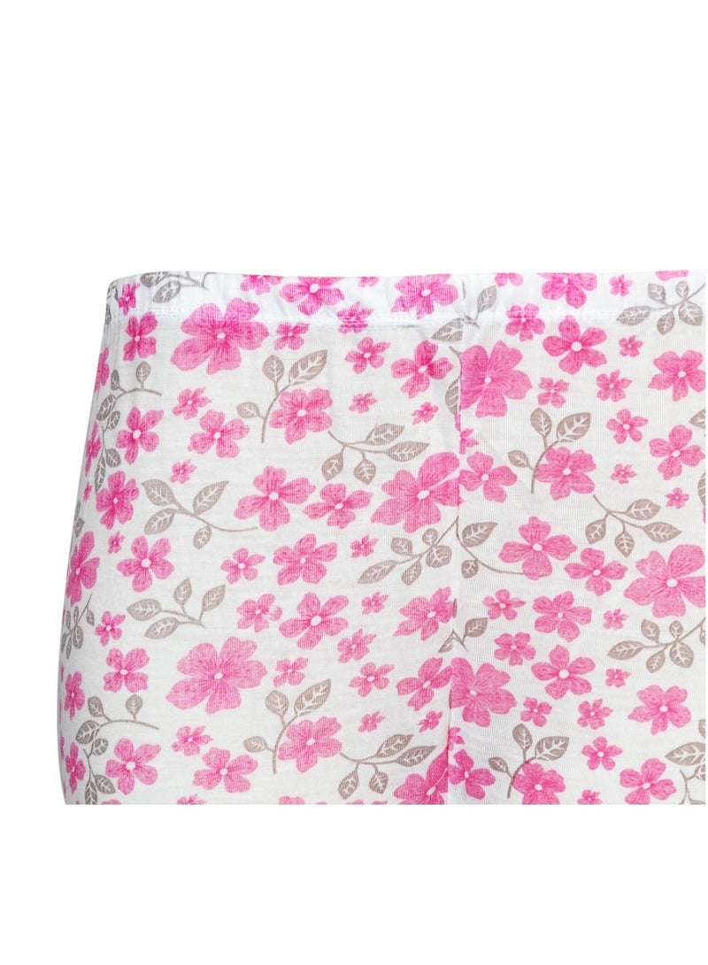 City Rose Full Length inner Leggings with Elasticized Waistband Women white Floral - Image 3