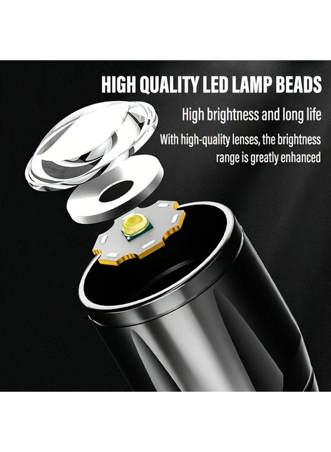 6pcs Mini LED Flashlights USB Rechargeable COB Work Light Retractable Zoom For Outdoor Camping Emergency - Image 3