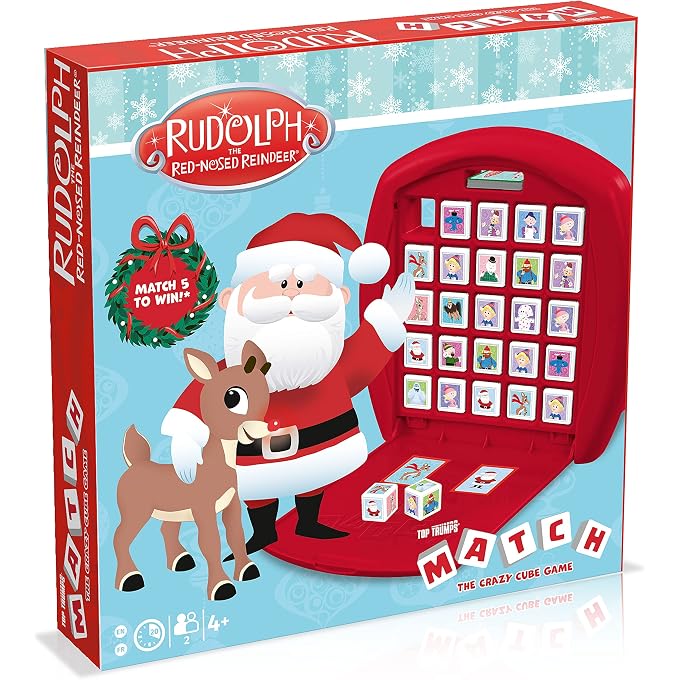 Top Trumps Match Game Rudolph - Family Board Games for Kids and Adults - Matching Game and Memory Game - Fun Two Player Kids Games - Memories and Learning, Board Games for Kids 4 and up - Image 1