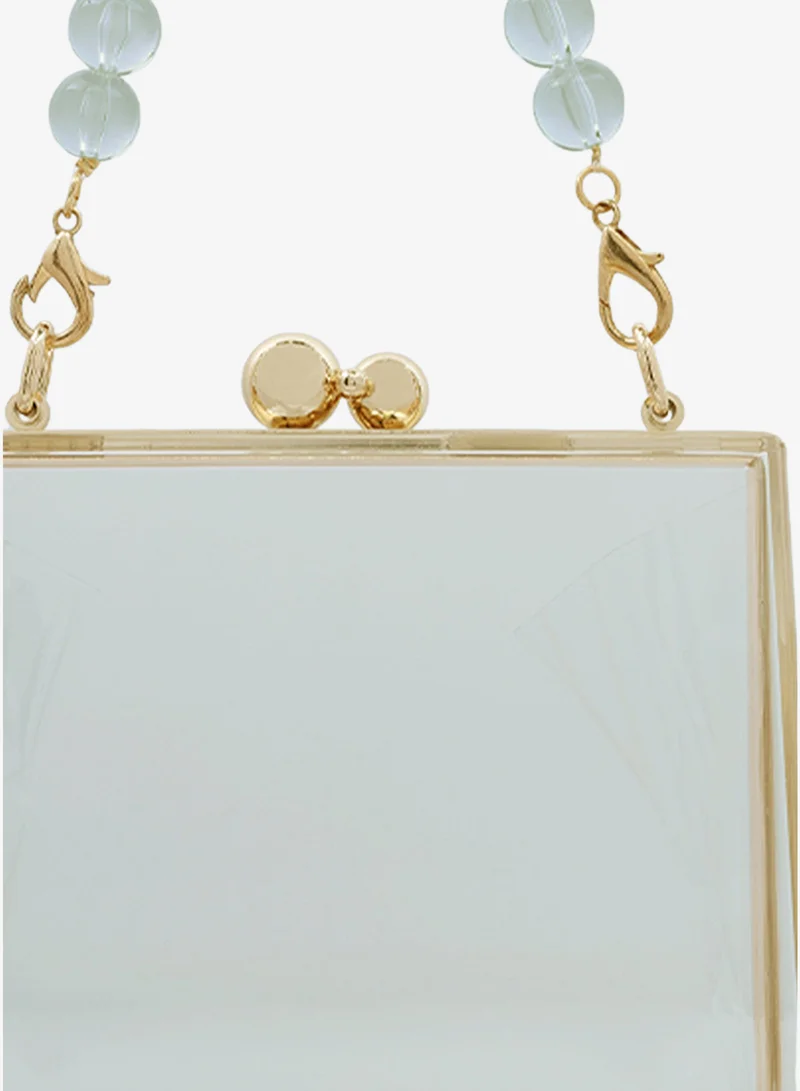 London Rag Transparent Clear Triangle Clutch Bag