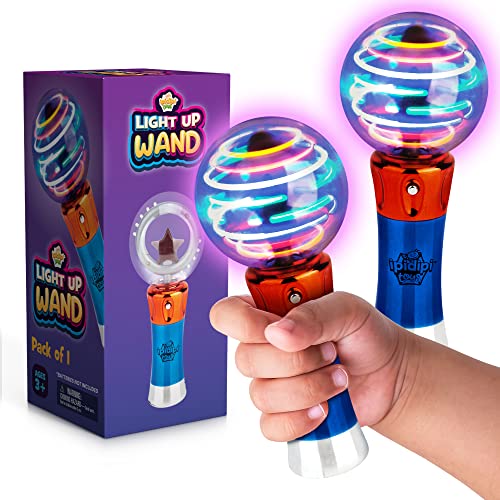 IPIDIPI TOYS Spinning Light Up Magic Wand for Kids 2 Pack LED Sensory Globe Wand Christmas Stocking Stuffers Light Up Toys Small Gift Goodie Bag Birthday Party Favors for Boys and Girls - Image 1