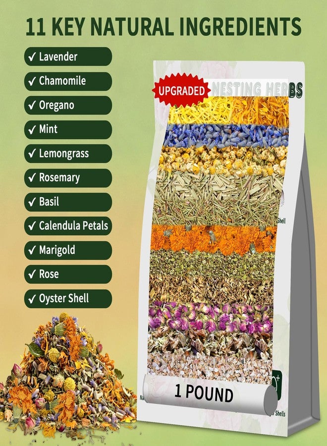 BGraceyy Chicken Nesting Herbs 16 oz – 11 Natural Dried Herb Blend with Marigold for Chicken Coop & Roost Refresh, Nesting Box & Dust Bath, Supports Natural Nesting Behavior - Image 2