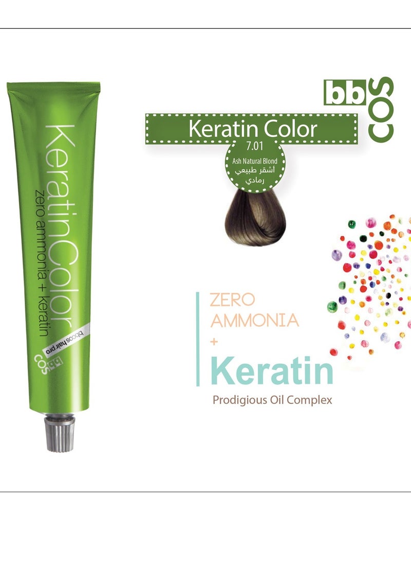 bbcos Keratin Hair Color 100 ml - 7.01 