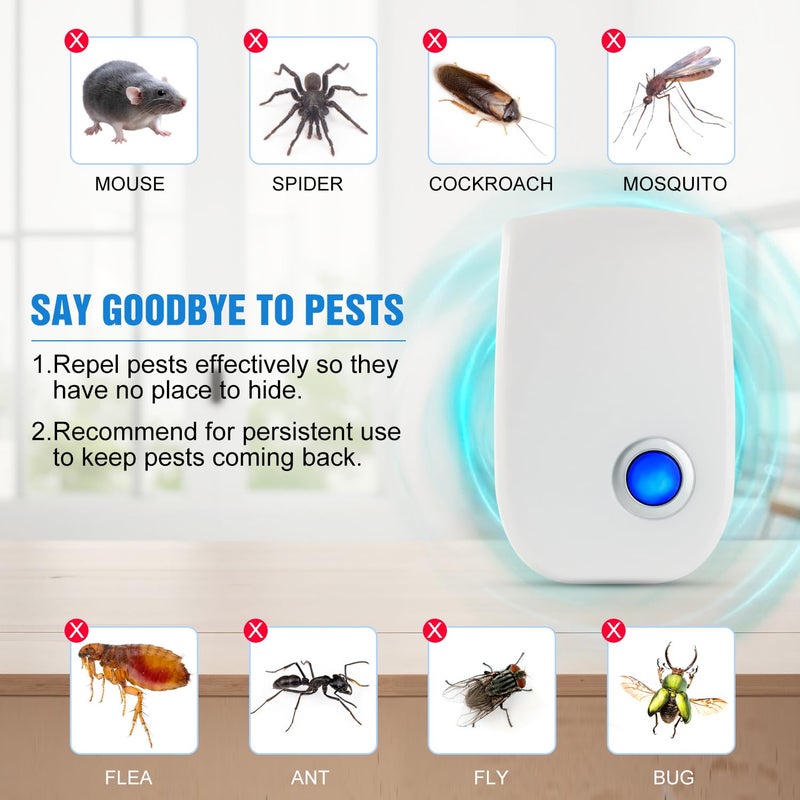 Vogholic 2026 Upgraded Ultrasonic Pest Control Repeller, Indoor Mouse Repellent for Rat, Mice, Rodent, Roach,Cockroach, Insect, Mosquito Electronic Plug in Pest Control 6 Packs - Image 3