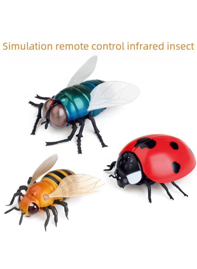 Strange Remote Control Fly/Bee/ladybug Simulation Trick Insect Infrared Remote Control Electric Toy-Color:9921-1 Fly (small Color Box) - Image 3