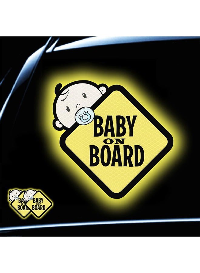TIPSANGGO Baby On Board Sticker for Cars- 2Pack Baby in Car High Intensity Reflective Waterproof Vinyl Safety Car Signs for Rear, Side Windows, Bumpers - Image 1