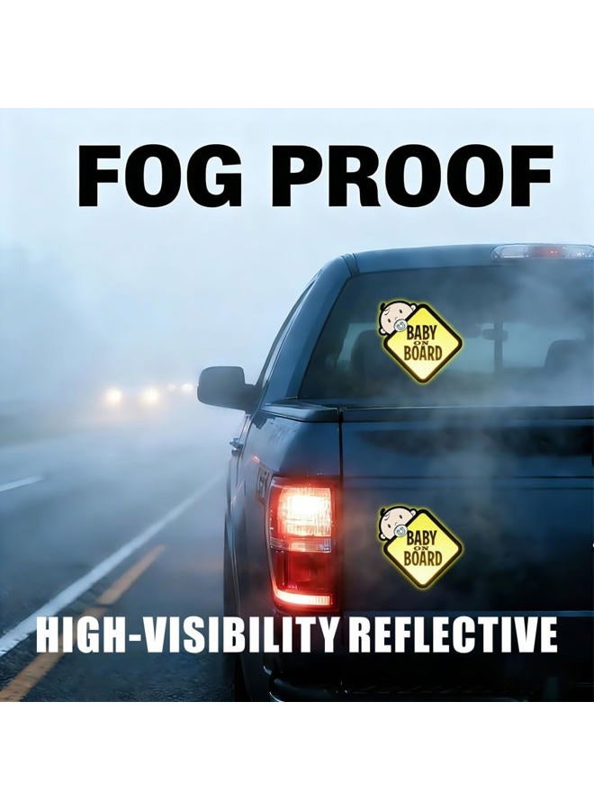TIPSANGGO Baby On Board Sticker for Cars- 2Pack Baby in Car High Intensity Reflective Waterproof Vinyl Safety Car Signs for Rear, Side Windows, Bumpers - Image 5