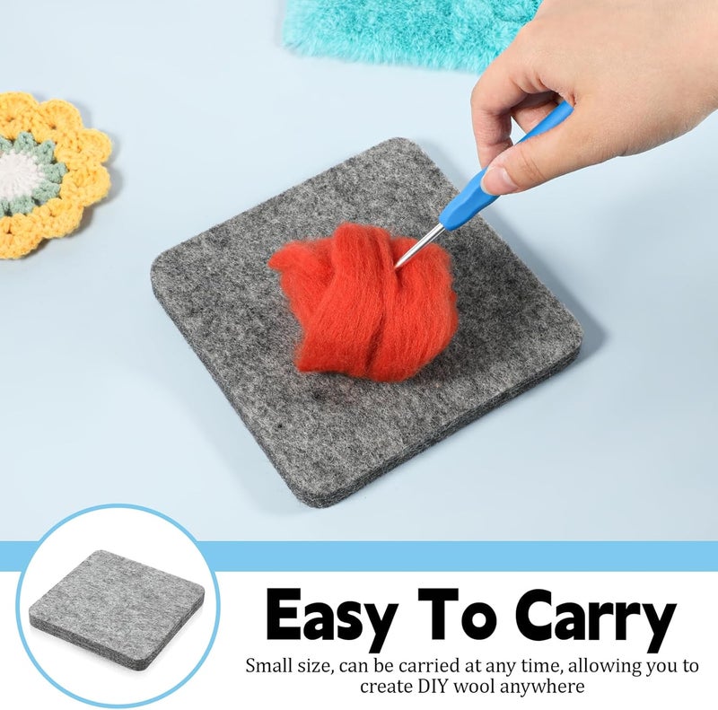 Aeaocvo Needle Felting Pad, Grey Sponge Pad, 6×6 in Needle Felting Mat for Any Wool Felting Supplies - Image 5
