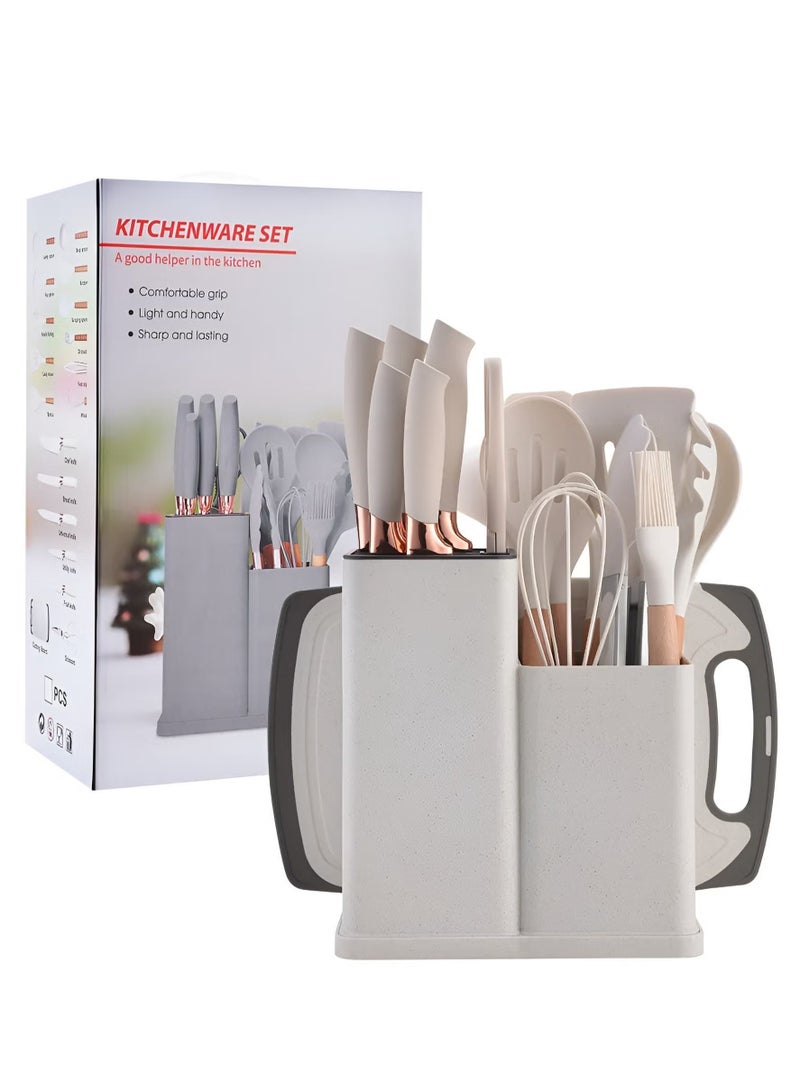 ORLENIC 19-Piece Silicone Kitchen Utensils Set with Holder – Heat Resistant, Non-Stick Cookware Friendly Cooking Tools, BPA-Free, Easy Clean, Complete Cooking & Baking Accessory Kit - Image 4