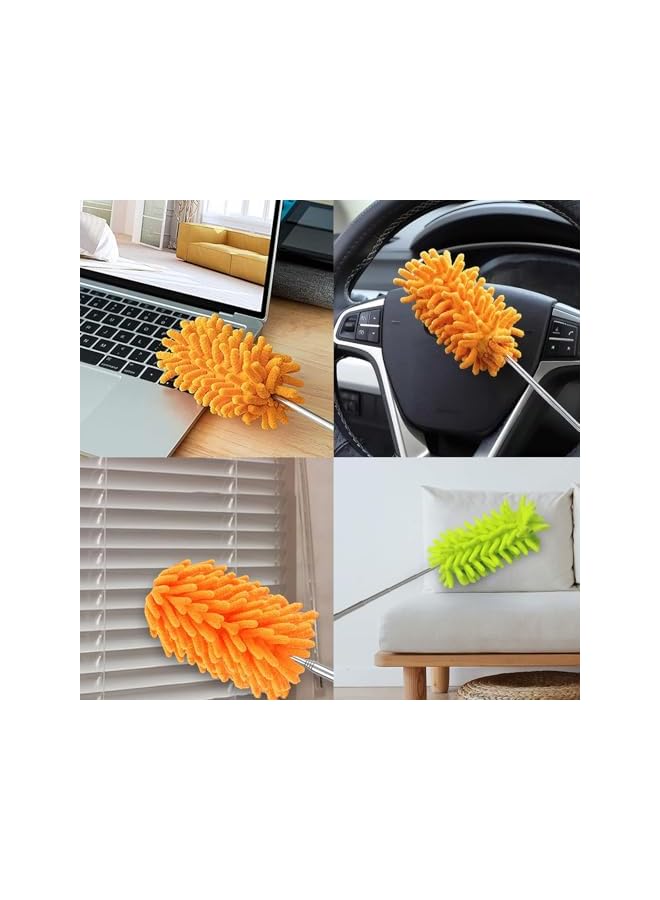 erorex Extendable Microfiber Duster with Replaceable Head - Hand Washable, Detachable Pole - Ideal for Office, Car, Furniture, and More - Image 2