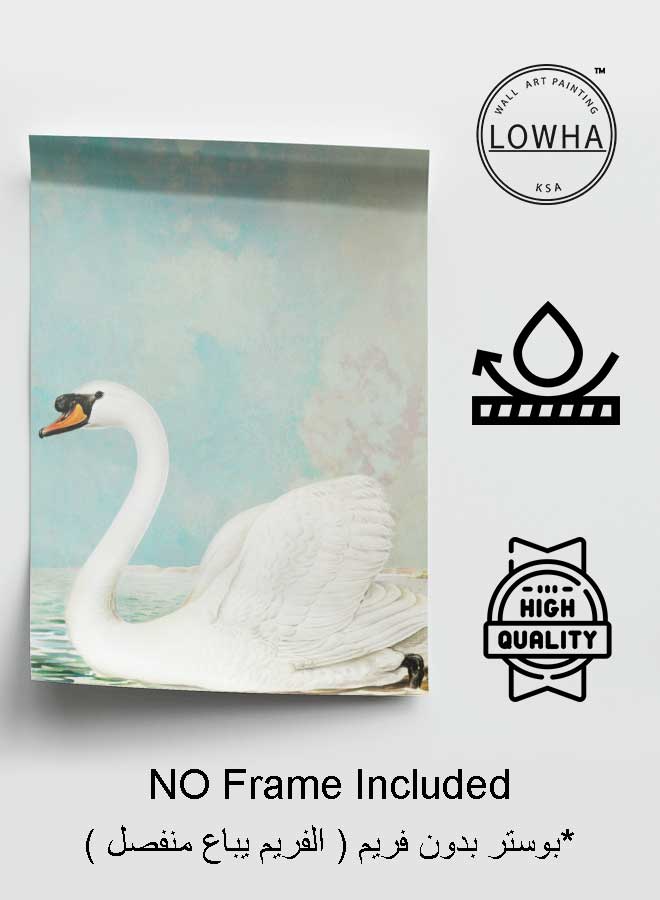 LOWHA Poster Painting Art With Four Separate Pieces Of Double-Sided Stickers Swan Paint Art For Home Bedroom Living Room And Office Decor - Image 3