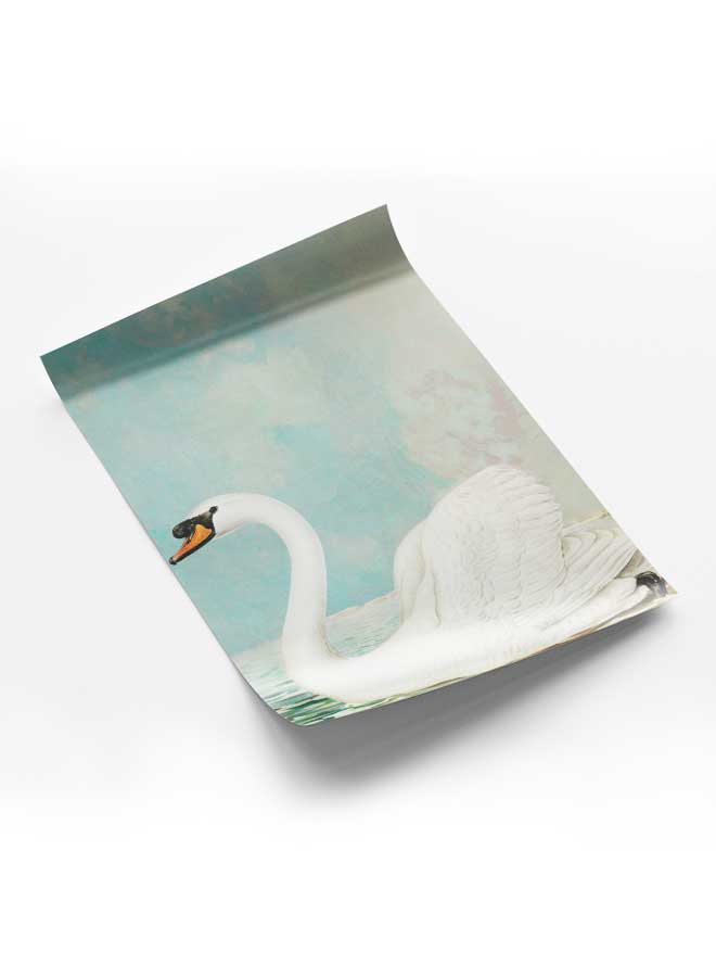 LOWHA Poster Painting Art With Four Separate Pieces Of Double-Sided Stickers Swan Paint Art For Home Bedroom Living Room And Office Decor - Image 1