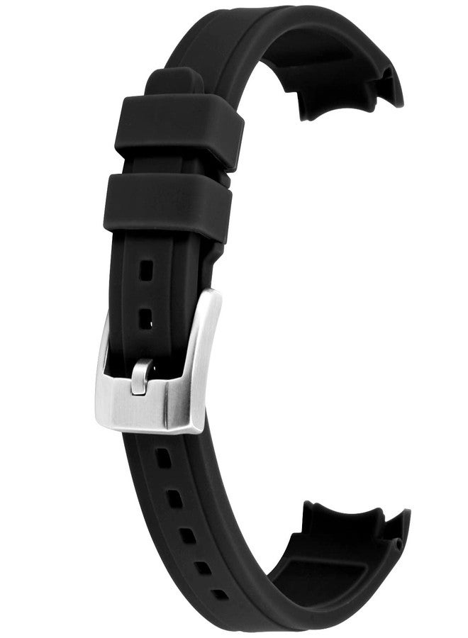 YISIWERA 22mm Silicone Watch Band Premium Crafter Universal Black Curved Rubber Watch Bands Strap Bracelet Brushed Stainless Steel Pin Buckle For Men Women - Image 1