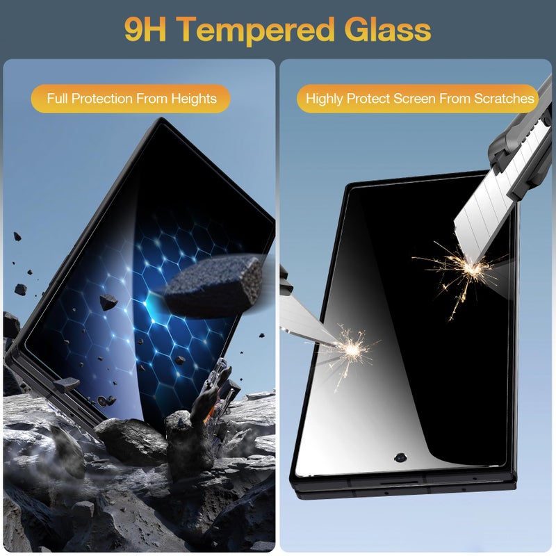 Asstar 2 Pack Samsung Galaxy Z Fold 7 Privacy Screen Protector, 9H Hardness Tempered Glass Front Privacy Screen Protector for Samsung Galaxy Z Fold 7 with Alignment Frame, Anti-Scratch Case Friendly Accessories Bubble Free - Image 3