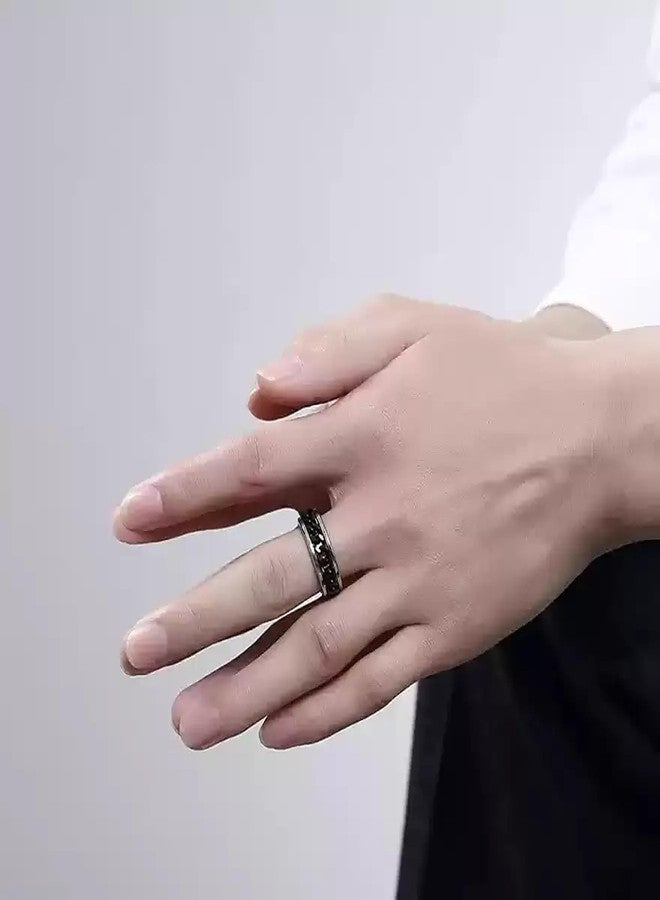 IGA COLLECTION Valentine Stylish Fashionable Latest Combo Silver & Black dude chain ring (21) - Image 5