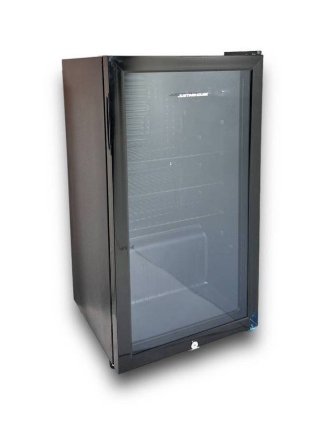 JUSTINGHOUSE Justing House JSSW-95 88L Single Door Glass Refrigerator | Compact Black Fridge | Energy-Saving & Low Noise | Transparent Glass Door | Manual Temperature Control | Interior LED Light | Ideal for Offices, Cafés, Small Rooms, and Hospitality - Image 1