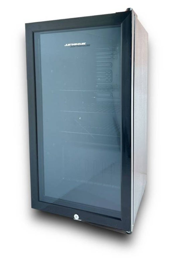 JUSTINGHOUSE Justing House JSSW-95 88L Single Door Glass Refrigerator | Compact Black Fridge | Energy-Saving & Low Noise | Transparent Glass Door | Manual Temperature Control | Interior LED Light | Ideal for Offices, Cafés, Small Rooms, and Hospitality - Image 2