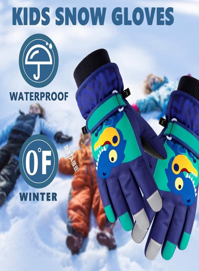 DARCHEN 3-12 Kids Snow Gloves Boys Winter Waterproof Ski Snowboarding Insulated Warm Windproof Cold Weather Sports Age Girls Years Olds (M-GDinosaur, S 3-6 Years Old Kids) - Image 2