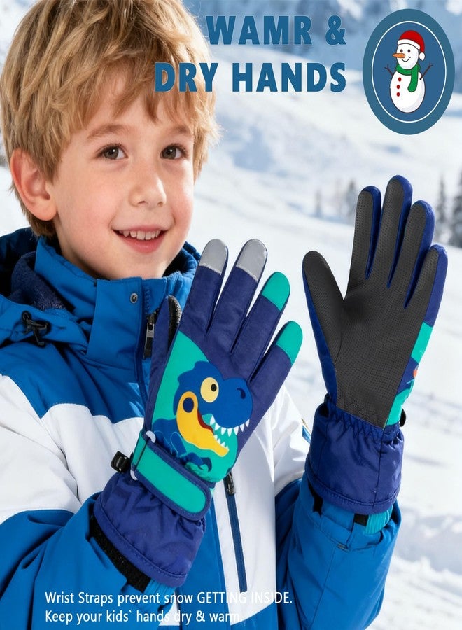 DARCHEN 3-12 Kids Snow Gloves Boys Winter Waterproof Ski Snowboarding Insulated Warm Windproof Cold Weather Sports Age Girls Years Olds (M-GDinosaur, S 3-6 Years Old Kids) - Image 3