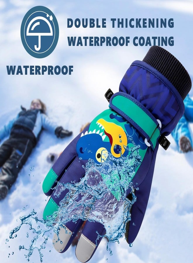 DARCHEN 3-12 Kids Snow Gloves Boys Winter Waterproof Ski Snowboarding Insulated Warm Windproof Cold Weather Sports Age Girls Years Olds (M-GDinosaur, S 3-6 Years Old Kids) - Image 4