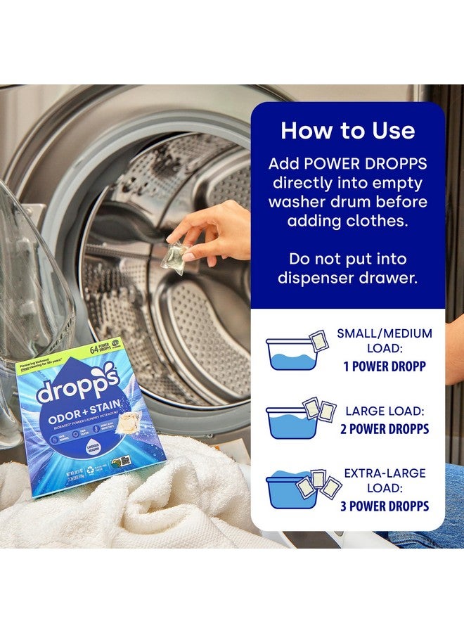 Dropps Odor & Stain Biobased Power Laundry Detergent Pods, Orange Blossom (64 Pods) - HE Compatible Laundry Pods for Fresh Clothes - Laundry Soap Supplies & Recyclable Paperboard Packaging - Image 3