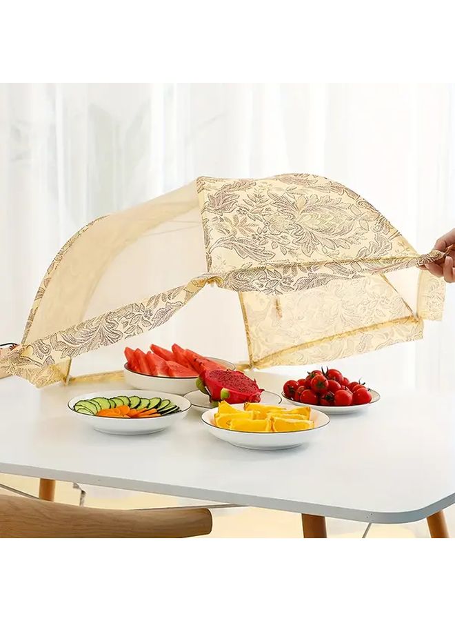 Golden Reusable Collapsible Mesh Food Cover Foldable For Outdoor Picnics Kitchen Camping - Image 3