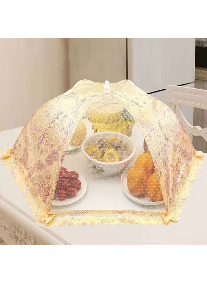 Golden Reusable Collapsible Mesh Food Cover Foldable For Outdoor Picnics Kitchen Camping - Image 5